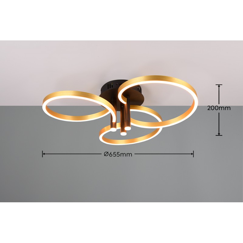 Trio Lampa natynkowa CARUSO 648110680 czarny, złoty i odcienie złota