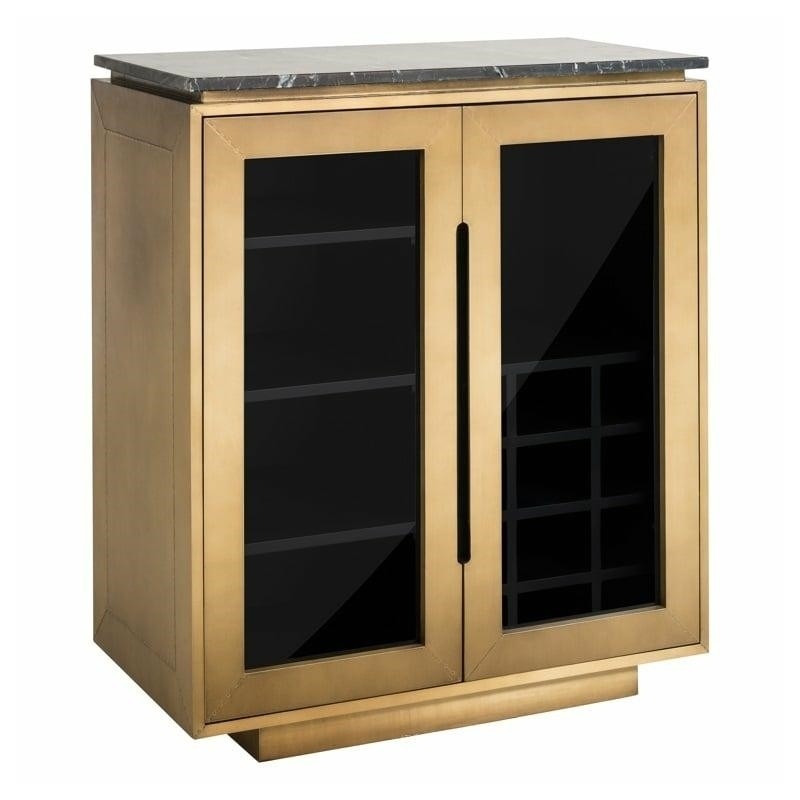 Richmond Komoda Finsbury 101 Cm -         Mosiądz, Szkło, Marmur, Mdf