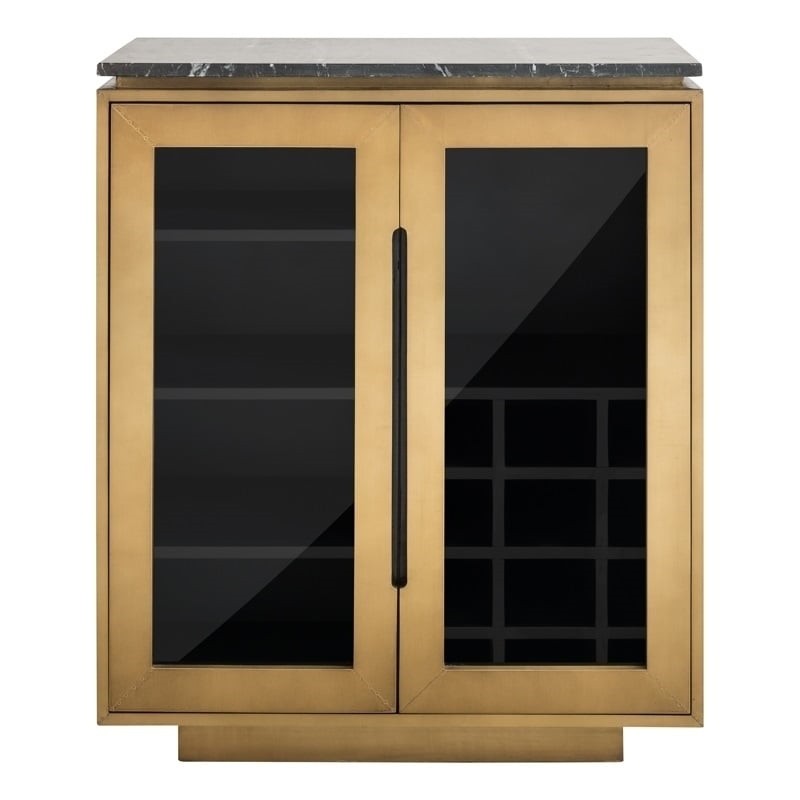 Richmond Komoda Finsbury 101 Cm -         Mosiądz, Szkło, Marmur, Mdf