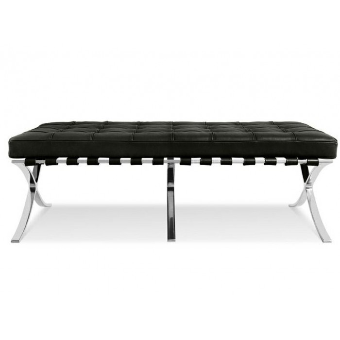 Ławka Barcelon Czarna - Włoska Skóra...