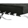 Ławka Barcelon Czarna - Włoska Skóra Naturalna, Stal Polerowana