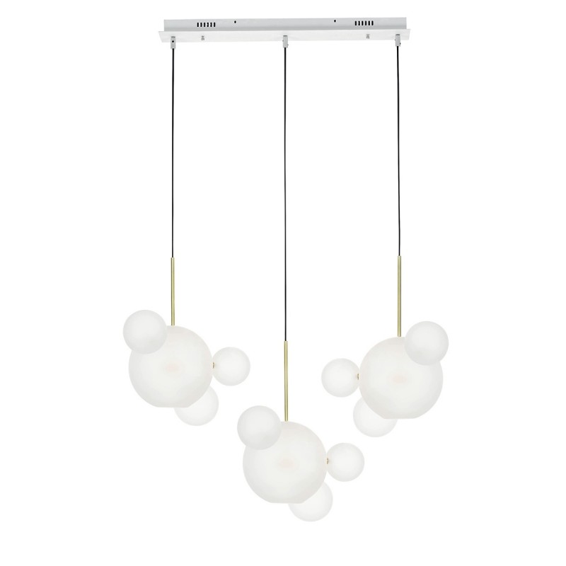 Moosee Lampa Wisząca Capri Line 3 Złota   / Biała - 180 Led, Aluminium, Szkło