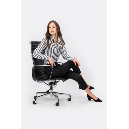 Fotel Biurowy Aeron Prestige Plus Chrom  - Skóra Naturalna, Aluminium