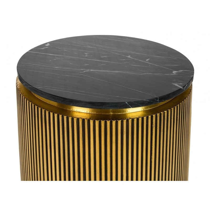 Richmond Stolik Ironville 50 Cm -         Marmur, Metal, Mdf, Sklejka Brzozowa