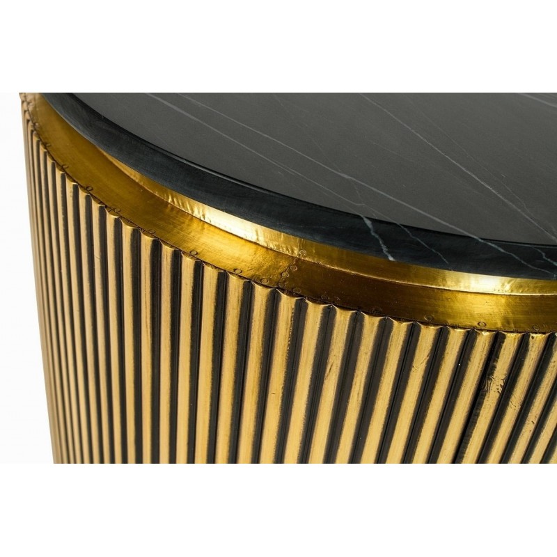 Richmond Stolik Ironville 50 Cm -         Marmur, Metal, Mdf, Sklejka Brzozowa