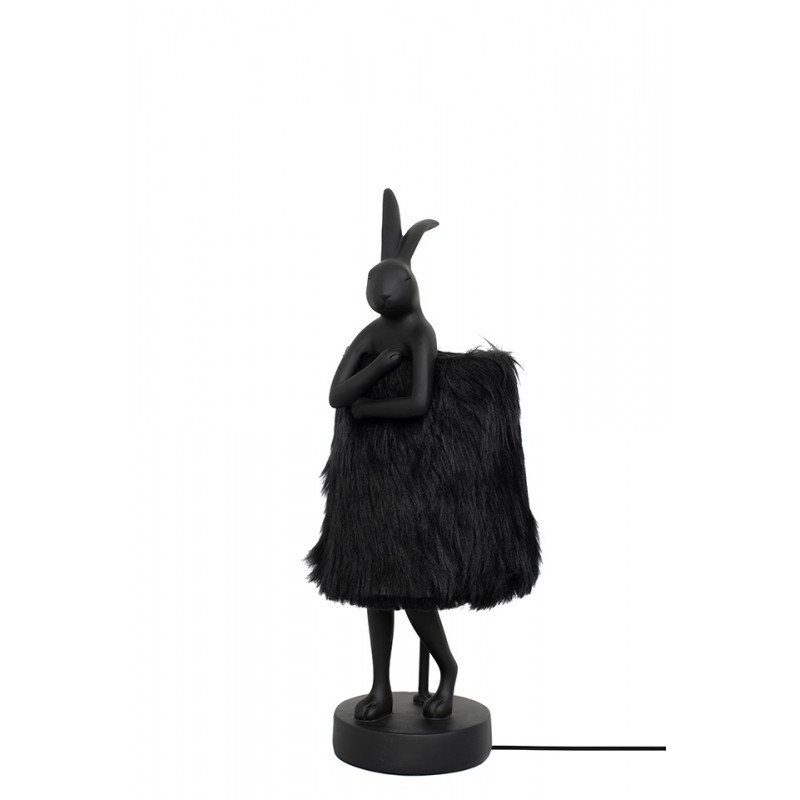 Kare Lampa Stołowa Rabbit Fur 50 Cm       Czarna / Złota