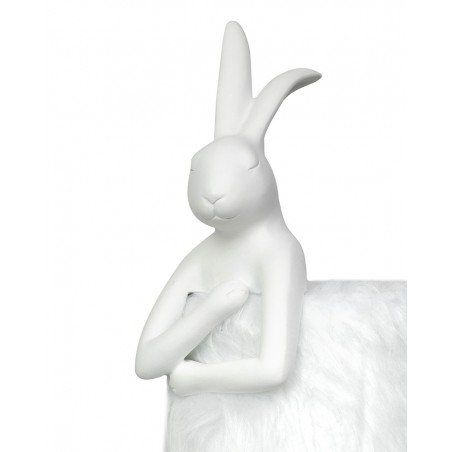 Kare Lampa Stołowa Rabbit Fur 50 Cm       Biała / Srebrna