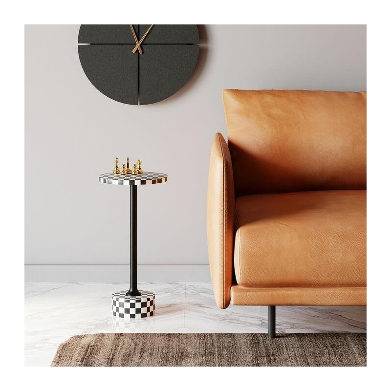 Kare Stolik Domero Chess 25 Biało-Czarny