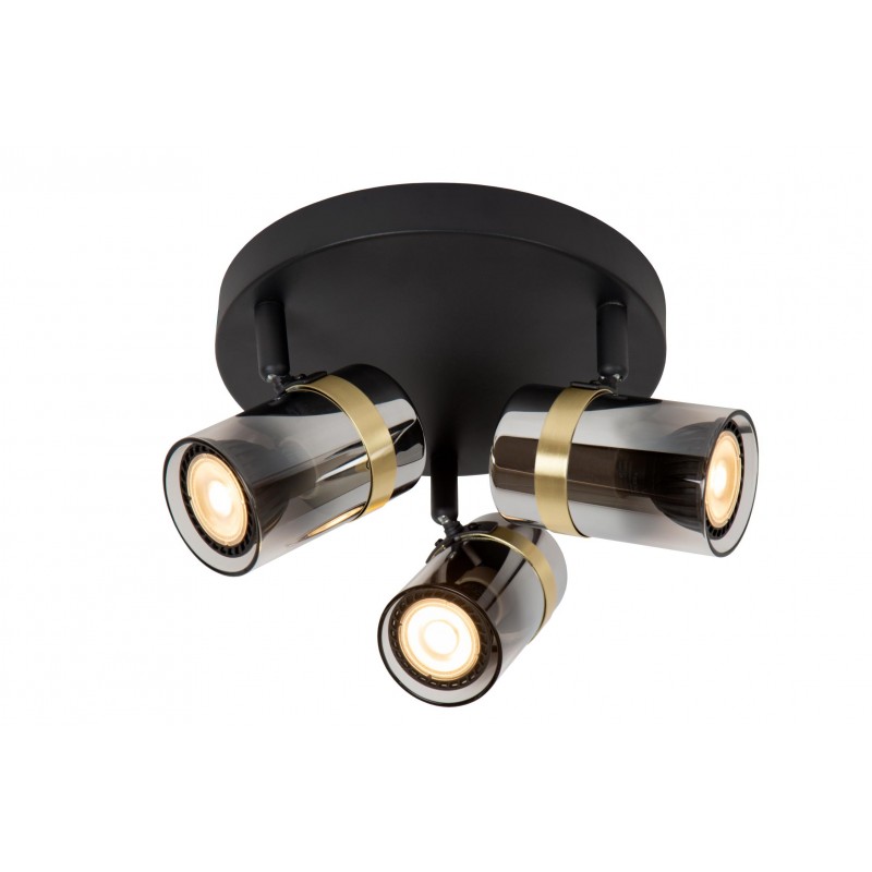Lucide Reflektor Sufitowy Upton 57900/13/65 Czarny, Złoty I Odcienie Złota