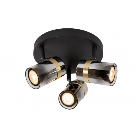 Lucide Reflektor Sufitowy Upton 57900/13/65 Czarny, Złoty I Odcienie Złota