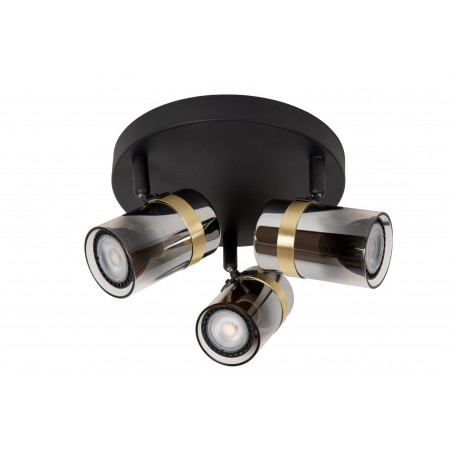 Lucide Reflektor Sufitowy Upton 57900/13/65 Czarny, Złoty I Odcienie Złota