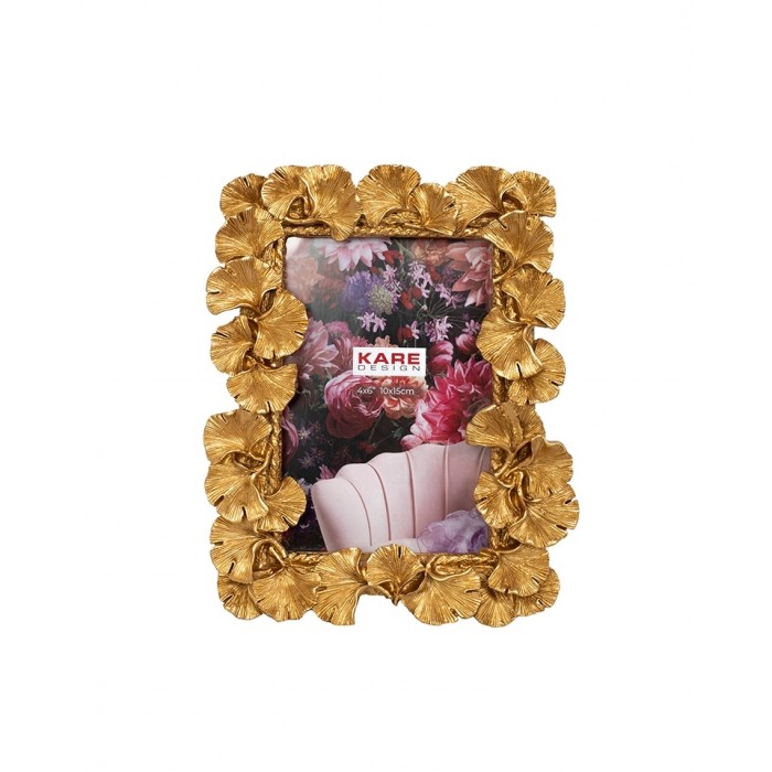 Kare Ramka Na Zdjęcia Ginkgo Leaf 17X20   Cm Złota