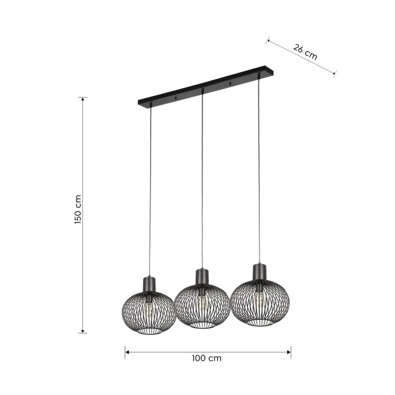 Trio Lampa wisząca nowoczesna GILA 365700332 czarny