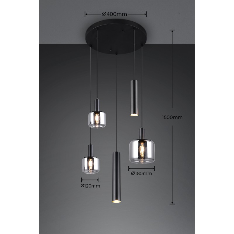 Trio Lampa wisząca nowoczesna MATARO 364130532 czarny