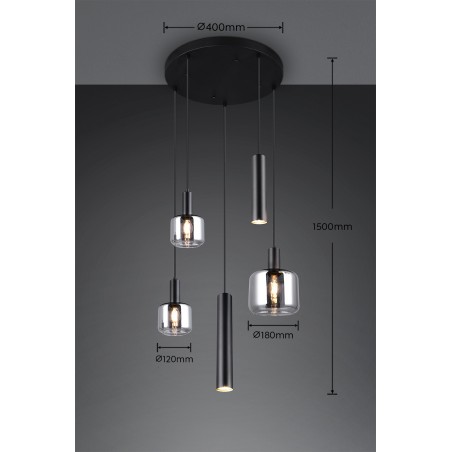 Trio Lampa wisząca nowoczesna MATARO 364130532 czarny