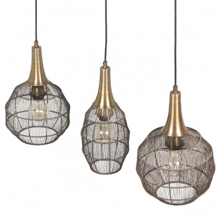 Trio Lampa wisząca nowoczesna SORAYA 365400304 złoty i odcienie złota, czarny