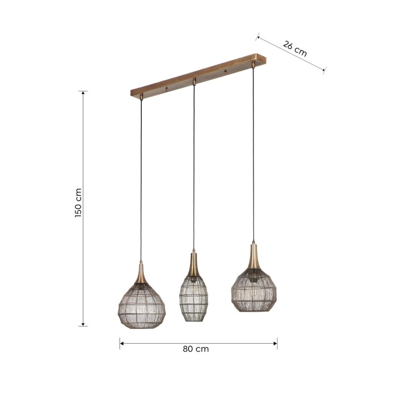 Trio Lampa wisząca nowoczesna SORAYA 365400304 złoty i odcienie złota, czarny