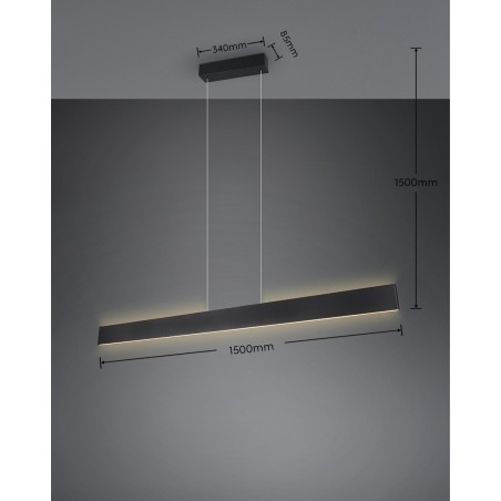 Trio Lampa wisząca LED nowoczesna GALWAY 349710132 czarny