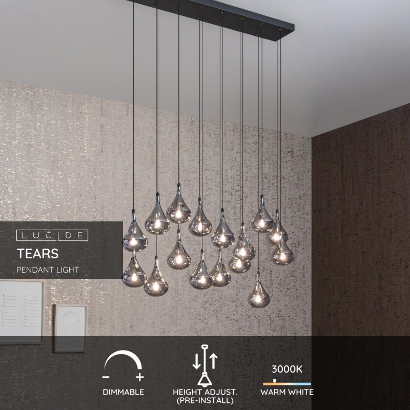 Lucide Lampa wisząca nowoczesna TEARS 70434/16/30 czarny