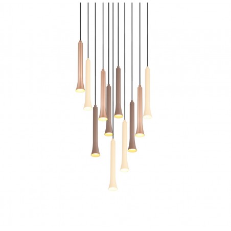 Trio Lampa wisząca LED nowoczesna FIATO 352091117 czarny, brązowy i odcienie brązu