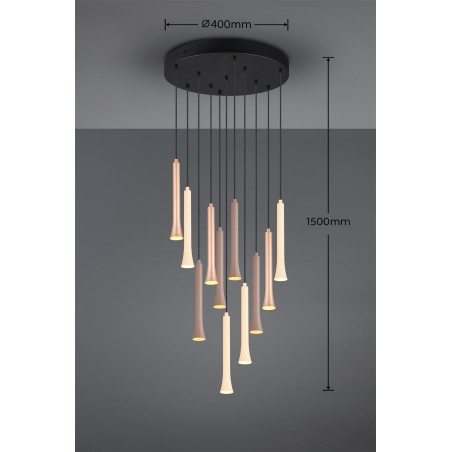 Trio Lampa wisząca LED nowoczesna FIATO 352091117 czarny, brązowy i odcienie brązu