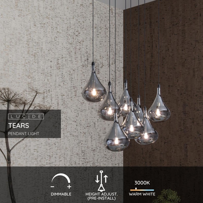 Lucide Lampa wisząca nowoczesna TEARS 70434/28/30 czarny