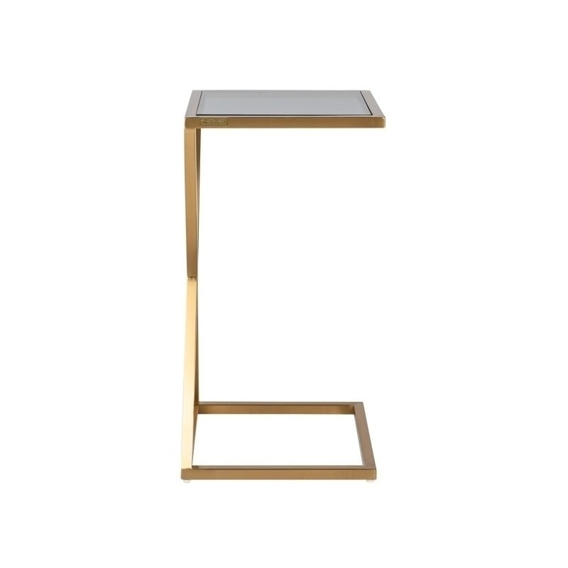 Richmond Stolik Paramount Złoty - Szkło, Stal Polerowana
