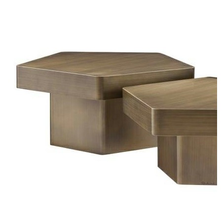 Richmond Zestaw Stolików Kawowych Hexa    Szczotkowane Złoto