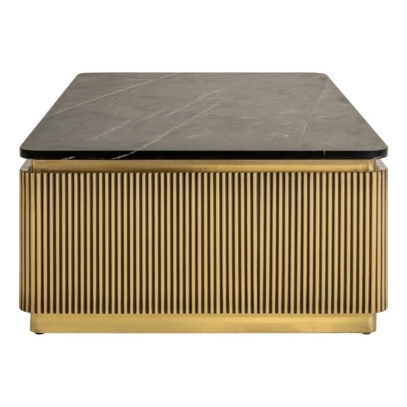 Richmond Stolik Kawowy Ironville 140 Marmur, Metal, Mdf, Sklejka Brzozowa