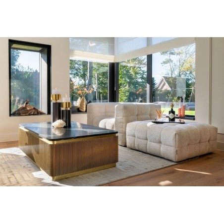 Richmond Stolik Kawowy Ironville 140 Marmur, Metal, Mdf, Sklejka Brzozowa