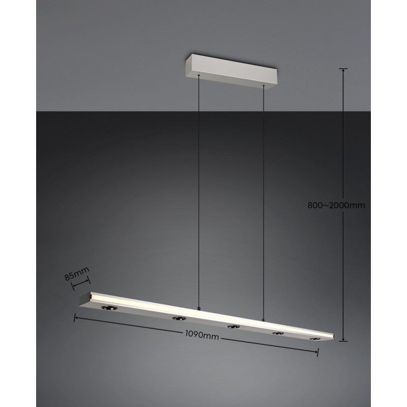 Trio Lampa Wisząca Led Nowoczesna Graham 353010107 Srebrny I Odcienie Srebra