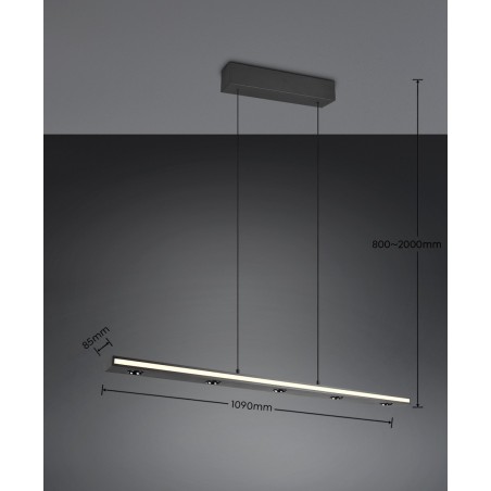 Trio Lampa Wisząca Led Nowoczesna Graham 353010132 Czarny