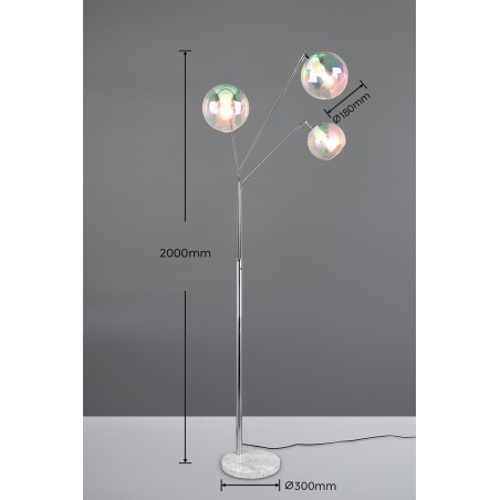 Trio Lampa Podłogowa Paxton 416900306 Srebrny I Odcienie Srebra