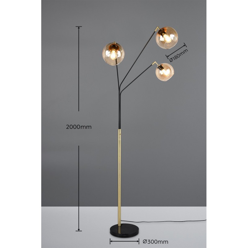 Trio Lampa Podłogowa Paxton 416900380 Złoty I Odcienie Złota, Czarny