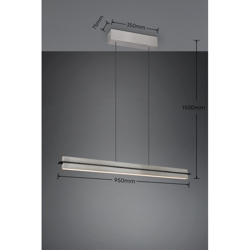 Trio Lampa Wisząca Led Nowoczesna Emerson 346710107 Srebrny I Odcienie Srebra