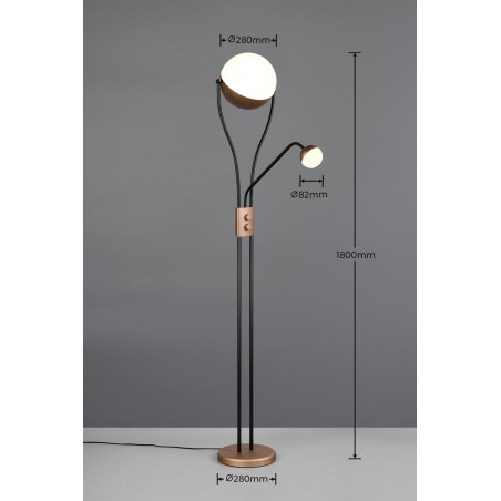 Trio Lampa Podłogowa Chris 478310265 Brązowy I Odcienie Brązu