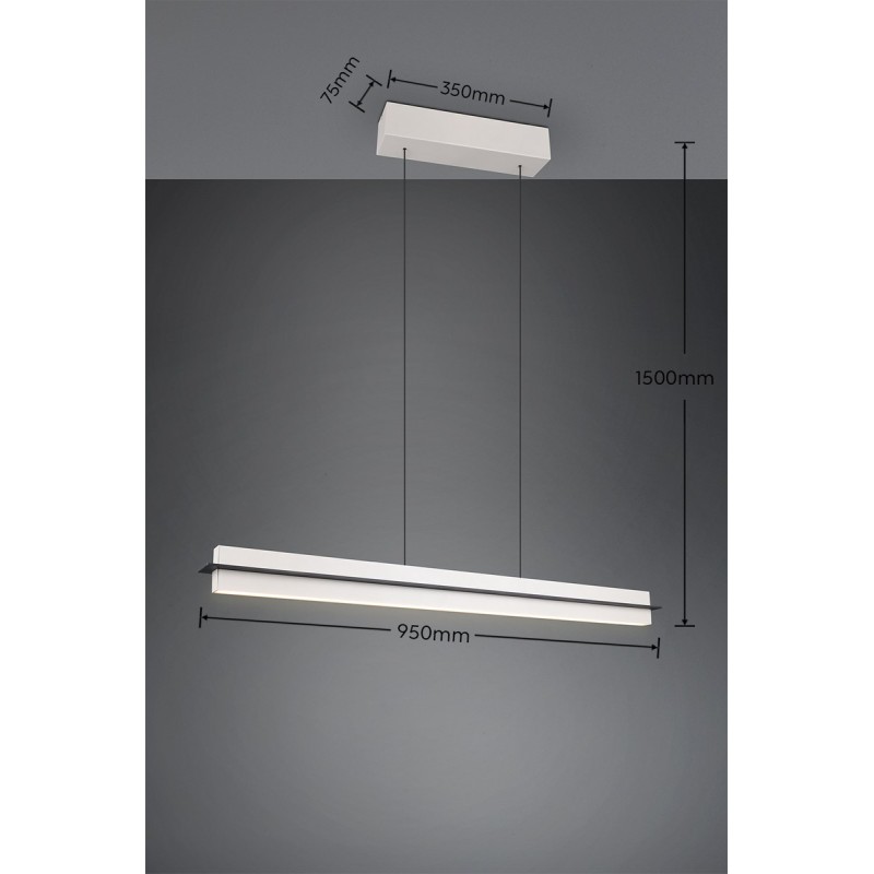 Trio Lampa Wisząca Led Nowoczesna Emerson 346710176 Szary I Odcienie Szarości