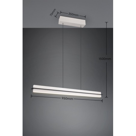 Trio Lampa Wisząca Led Nowoczesna Emerson 346710176 Szary I Odcienie Szarości