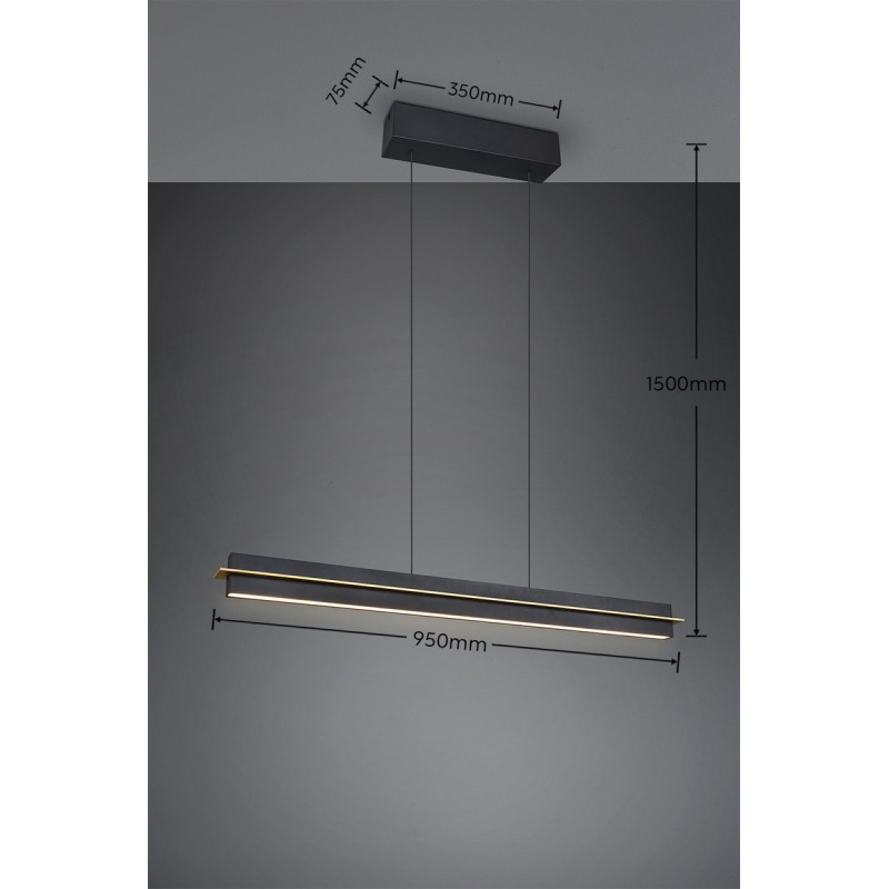 Trio Lampa Wisząca Led Nowoczesna Emerson 346710180 Czarny