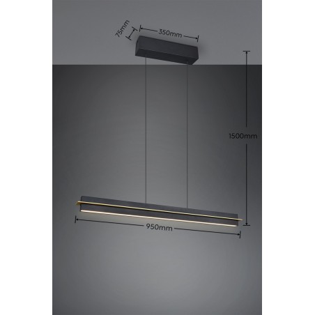 Trio Lampa Wisząca Led Nowoczesna Emerson 346710180 Czarny