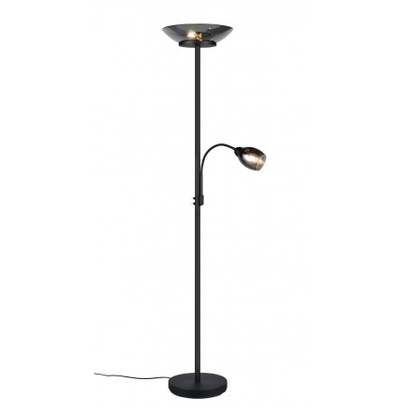 Rl Lampa Podłogowa Gerry R40063132 Czarny, Srebrny I Odcienie Srebra