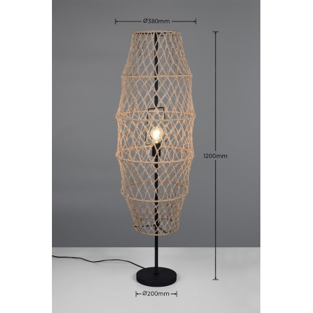 Rl Lampa Podłogowa Hive R41681036 Czarny, Naturalny