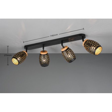 Rl Reflektor Sufitowy Bidar R81574080 Złoty I Odcienie Złota, Czarny