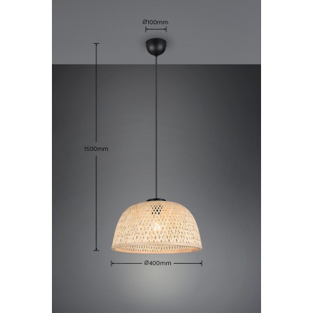 Rl Lampa Wisząca Nowoczesna Laurent R36091032 Czarny, Naturalny