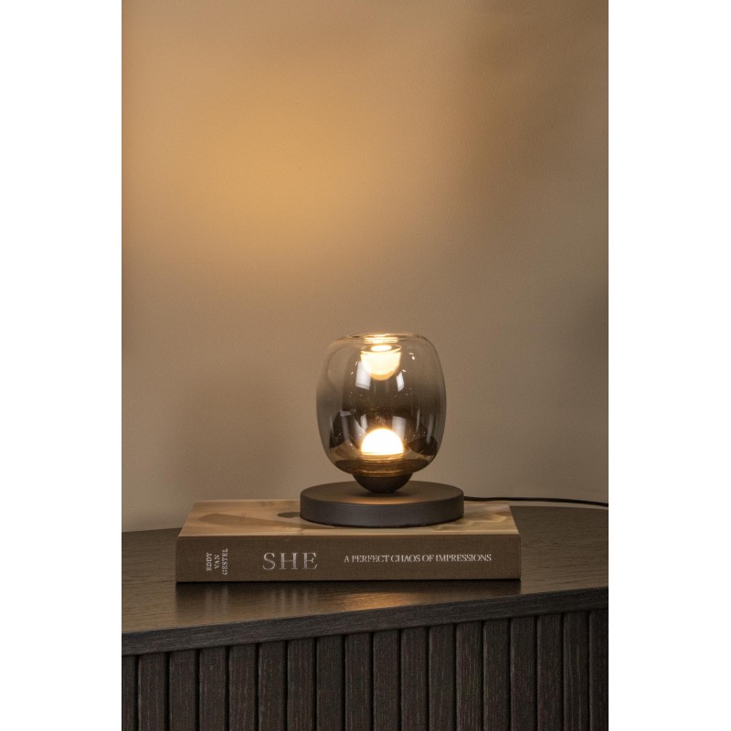 Lucide Lampa Stołowa Tamino 74519/05/30 Czarny, Szary I Odcienie Szarości