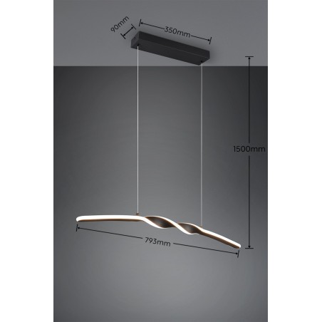 Rl Lampa Wisząca Led Nowoczesna Ginko R35791132 Czarny