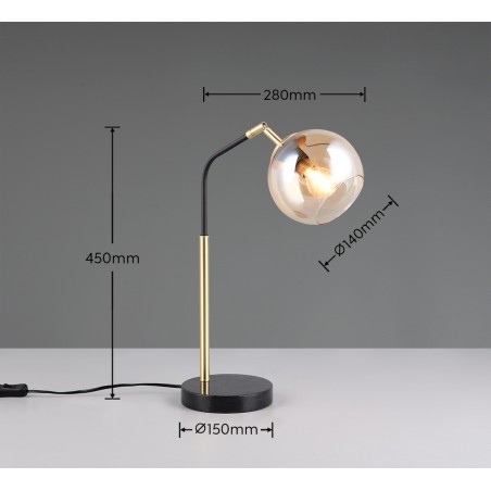 Trio Lampa Stołowa Paxton 516900180 Złoty I Odcienie Złota, Czarny