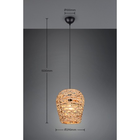 Rl Lampa Wisząca Nowoczesna Jean R36221036 Czarny, Naturalny
