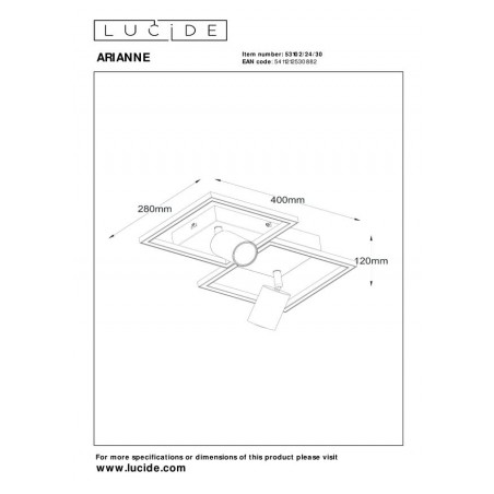 Lucide Lampa Natynkowa Led Arianne 53102/24/30 Czarny