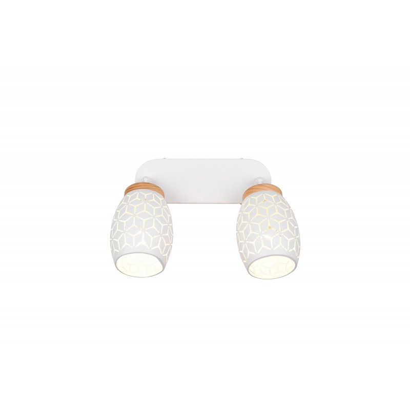 Rl Reflektor Ścienny Bidar R81572031 Biały, Drewno Jasne I Ciemne